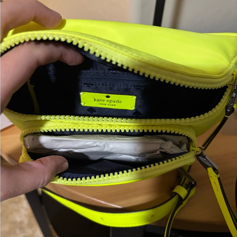Kate Spade Neon Yellow Nylon Belt Bag Fanny Pack - Picture 8 of 9